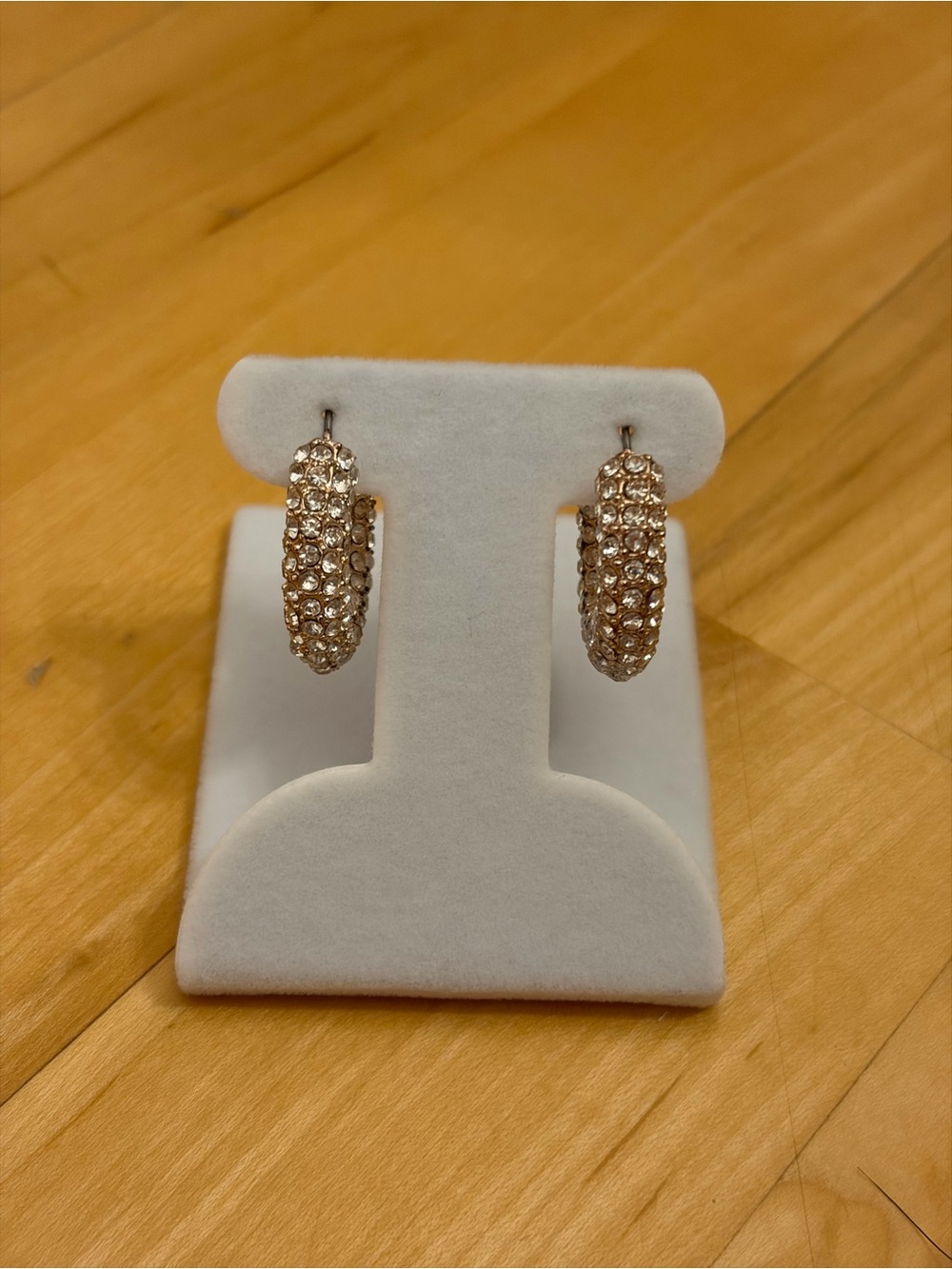 Crystal Pavé Hoop Earrings - Rose Gold
